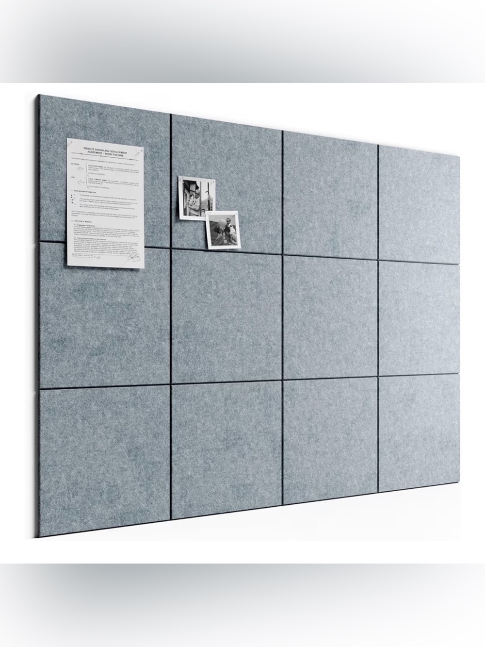 New 12 PCS Soft Gray 48x36 Inch Felt Wall Tiles Bulletin Board Acoustic Read